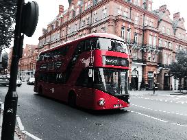 double-decker bus, London, street