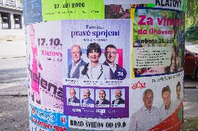 Rudolf Salvetr, Ilona Mauritzova and Richard Pikner, poster, coalition of ODS, TOP 09 and independent mayors