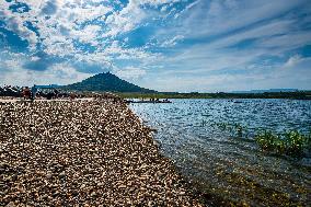 Lake Most, Czech Republic, people, visitors, nice weather