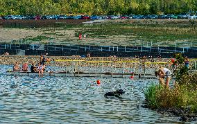 Lake Most, Czech Republic, people, visitors, nice weather