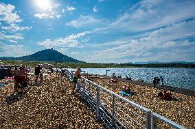 Lake Most, Czech Republic, people, visitors, nice weather