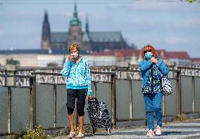 face masks, coronavirus, COVID-19, Prague