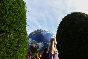 A giant inflatable model of the planet Earth, garden of Czernin Palace