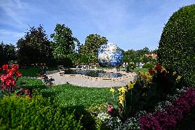 A giant inflatable model of the planet Earth, garden of Czernin Palace