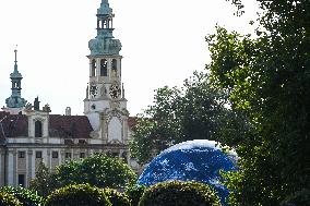 A giant inflatable model of the planet Earth, garden of Czernin Palace