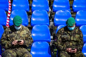 NATO Days and Czech Military Air Forces Days 2020, Czech soldiers with protective face masks, mask, soldier