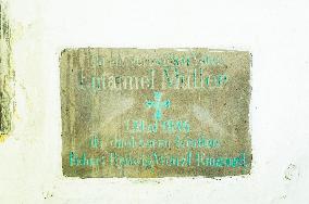 The Church of Saint Maurice, Mourenec, graveyard, tombstone Emanuel Muller