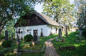 The Church of Saint Maurice, Mourenec, graveyard, ossuary