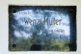 The Church of Saint Maurice, Mourenec, graveyard, tombstone Wenzl Muller