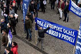 Czech steel companies stage demonstration in defence on European steel industry