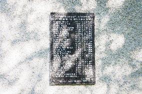 memorial plaque for people killed at the state border with West Germany, Cemetery Chapel of St Cross, defunct village of