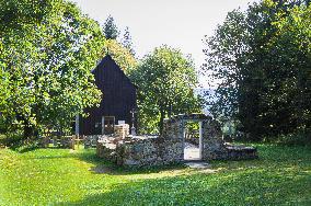 Cemetery Chapel of St Cross, defunct village of Hurka in Sumava