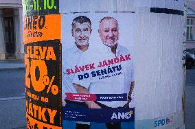 Andrej Babis and Vitezslav Jandak, ANO poster