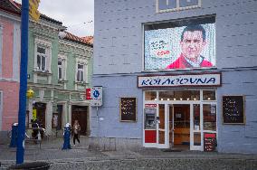 Jan Hamacek, CSSD, billboard THANK YOU FOR COMING TO ELECTIONS