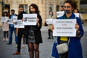 protest in Old Time Square in Prague, clashes between Armenia and Azerbaijan in Nagorno-Karabakh