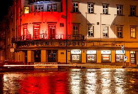 Theatre Cinoherni studio, Usti nad Labem, light, lighthouse, Czech culture