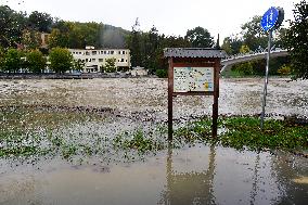 Heavy rainfalls, flood, River Becva, Teplice nad Becvou