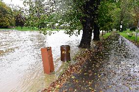 Heavy rainfalls, flood, River Becva, Teplice nad Becvou