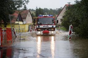 Heavy rainfalls, flood, River Trnavka, firefighters