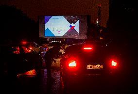 UEFA Nations League: Scotland vs Czech Republic in the Strahov drive-in in cinema in Prague