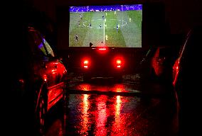 UEFA Nations League: Scotland vs Czech Republic in the Strahov drive-in in cinema in Prague