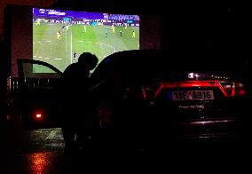 UEFA Nations League: Scotland vs Czech Republic in the Strahov drive-in in cinema in Prague