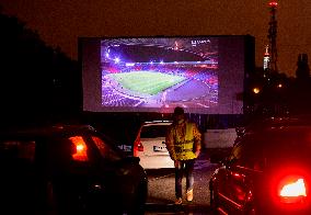 UEFA Nations League: Scotland vs Czech Republic in the Strahov drive-in in cinema in Prague