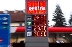filling station, gas station, fuel, prices, price