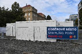 sampling point for testing on SARS-CoV-2 on the Vitezne Square in Prague
