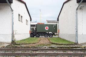 loading of equipment for field hospital, container
