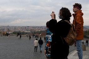 Hradcany Square, tourists