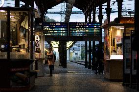 Railway station, stalls, passenger hall