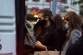 passengers, bus, masks