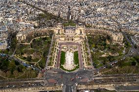 Jardins du Trocadero, Cite de l'architecture et du patrimoine, Paris city