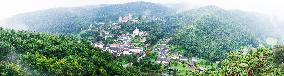 Castle and the border town of Hardegg, National Park Thayatal