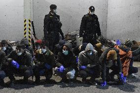 Customs officers, police, migrant, migrants, Czech Republic, truck, South Moravia