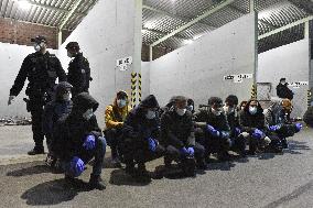 Customs officers, police, migrant, migrants, Czech Republic, truck, South Moravia