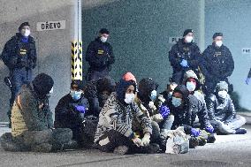 Customs officers, police, migrant, migrants, Czech Republic, truck, South Moravia