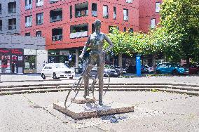 the Cyclist statue