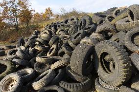 Old tire, tires, garbage, waste, dump