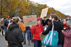 a protest rally against the coronavirus restrictions in Germany