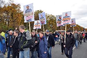 a protest rally against the coronavirus restrictions in Germany