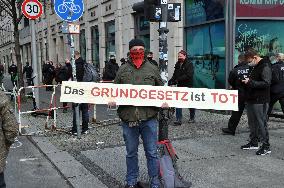 a protest rally against the coronavirus restrictions in Germany