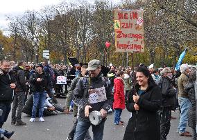 a protest rally against the coronavirus restrictions in Germany