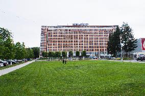 The Moskva Hotel, Tanner Statue, Zlin