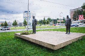 The Statues of Tomas and Jan Antonin Bata, monument, memorial, Zlin