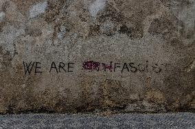 Antifa, sign,  we are antifascist