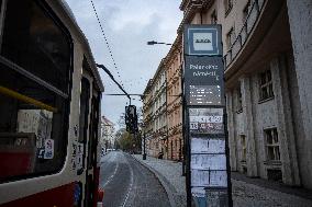 public transport sign, digital