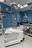 NODIR RAHMONOV, UVC Disinfection Robot, UVD,UV sterillization lamps, disinfectant spray module, against coronavirus, Sainte-Anne Hospital Center, Brno