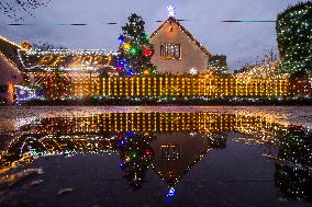 Vaclav Trunec's house decorated with thousands of Christmas bulbs, lights, decoration, decorations